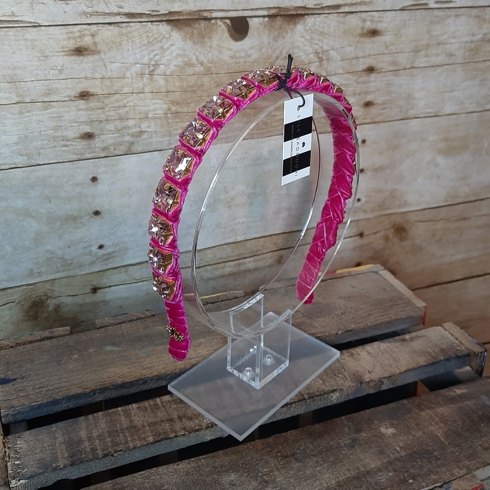 Lele Sadoughi Square Crystal Strand Headband in Pink